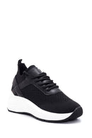 Kadın Siyah Kalın Tabanlı Kumaş Sneaker | Derimod Kadın Siyah Kalın Tabanlı Kumaş Sneaker | Derimod