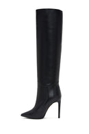Women's Black Leather Heeled Boots | Derimod Women's Black Leather Heeled Boots | Derimod