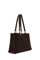 Woman Brown Suede Casual Bag | Derimod Woman Brown Suede Casual Bag | Derimod