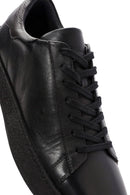 Erkek Siyah Bağcıklı Deri Sneaker | Derimod Erkek Siyah Bağcıklı Deri Sneaker | Derimod