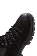 Men's Black Nubuck Leather Zippered Boots | Derimod Men's Black Nubuck Leather Zippered Boots | Derimod