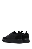 Erkek Siyah Bağcıklı Kalın Tabanlı Deri Sneaker | Derimod Erkek Siyah Bağcıklı Kalın Tabanlı Deri Sneaker | Derimod