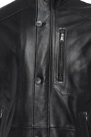 Nathan Men's Black Leather Coat | Derimod Nathan Men's Black Leather Coat | Derimod
