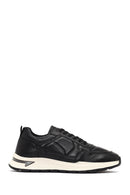 Men's Black Lace-Up Thick-Soled Leather Sneaker | Derimod Men's Black Lace-Up Thick-Soled Leather Sneaker | Derimod