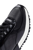 Erkek Siyah Bağcıklı Deri Sneaker | Derimod Erkek Siyah Bağcıklı Deri Sneaker | Derimod