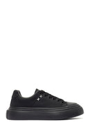 Erkek Siyah Bağcıklı Deri Sneaker | Derimod Erkek Siyah Bağcıklı Deri Sneaker | Derimod