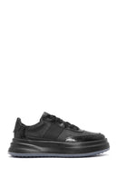 Erkek Siyah Bağcıklı Kalın Tabanlı Deri Sneaker | Derimod Erkek Siyah Bağcıklı Kalın Tabanlı Deri Sneaker | Derimod