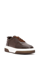 Erkek Kahverengi Bağcıklı Kalın Tabanlı Deri Sneaker | Derimod Erkek Kahverengi Bağcıklı Kalın Tabanlı Deri Sneaker | Derimod