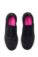 Women's Black Patterned Fabric Sneaker | Derimod Women's Black Patterned Fabric Sneaker | Derimod