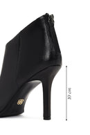 Women's Black Back Zipper High Thin Heel Leather Boot | Derimod Women's Black Back Zipper High Thin Heel Leather Boot | Derimod