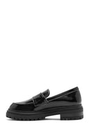 Women's Black Thick Soled Leather Masculine Loafer | Derimod Women's Black Thick Soled Leather Masculine Loafer | Derimod