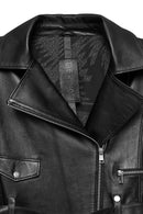 Angelique Women's Black Double Breasted Leather Coat | Derimod Angelique Women's Black Double Breasted Leather Coat | Derimod