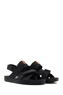 Men's Black Leather Sandals | Derimod Men's Black Leather Sandals | Derimod