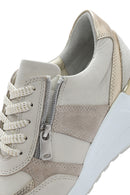 Kadın Bej Dolgu Topuklu Yandan Fermuarlı Deri Sneaker | Derimod Kadın Bej Dolgu Topuklu Yandan Fermuarlı Deri Sneaker | Derimod
