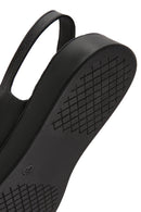 Women's Black Thick Soled Leather Comfort Sandals | Derimod Women's Black Thick Soled Leather Comfort Sandals | Derimod