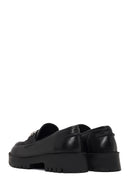 Women's Black Thick-Soled Buckled Leather Masculine Loafer | Derimod Women's Black Thick-Soled Buckled Leather Masculine Loafer | Derimod