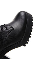 Women's Black Leather Heeled Boots | Derimod Women's Black Leather Heeled Boots | Derimod