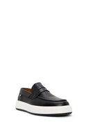 Men's Black Thick-Soled Leather Casual Loafer | Derimod Men's Black Thick-Soled Leather Casual Loafer | Derimod