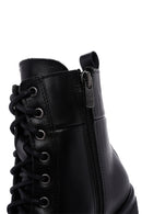 Women's Black Leather Zippered Platform Heeled Boots | Derimod Women's Black Leather Zippered Platform Heeled Boots | Derimod