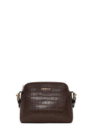 Woman Brown Long-Strap Crocodile Pattern Crossbody Bag | Derimod Woman Brown Long-Strap Crocodile Pattern Crossbody Bag | Derimod