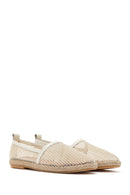 Women's Cream Leather Espadrilles | Derimod Women's Cream Leather Espadrilles | Derimod
