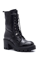 Women's Leather Zippered Heeled Boots | Derimod Women's Leather Zippered Heeled Boots | Derimod