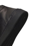 Men's Black Zippered Thick-Soled Leather Sports Boots | Derimod Men's Black Zippered Thick-Soled Leather Sports Boots | Derimod