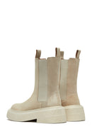 Women's Beige Suede Leather Chelsea Boots | Derimod Women's Beige Suede Leather Chelsea Boots | Derimod