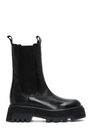 Women's Black Leather Thick Soled Chelsea Boots | Derimod Women's Black Leather Thick Soled Chelsea Boots | Derimod