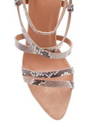 Women's Snake Printed Heeled Sandals | Derimod Women's Snake Printed Heeled Sandals | Derimod