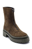 Women's Suede Zipper Boots | Derimod Women's Suede Zipper Boots | Derimod