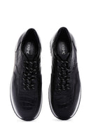Erkek Siyah Bağcıklı Deri Sneaker | Derimod Erkek Siyah Bağcıklı Deri Sneaker | Derimod