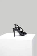 Women's Black Faux Leather Sandals | Derimod Women's Black Faux Leather Sandals | Derimod