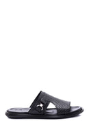 Men's Leather Printed Slippers | Derimod Men's Leather Printed Slippers | Derimod