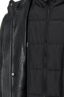 Nathan Men's Black Leather Coat | Derimod Nathan Men's Black Leather Coat | Derimod