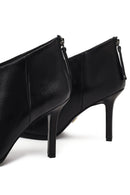Women's Black Back Zipper High Thin Heel Leather Boot | Derimod Women's Black Back Zipper High Thin Heel Leather Boot | Derimod
