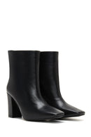 Women's Black Leather Heeled Classic Boots | Derimod Women's Black Leather Heeled Classic Boots | Derimod