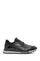 Men's Black Lace-Up Leather Casual Sneaker | Derimod Men's Black Lace-Up Leather Casual Sneaker | Derimod