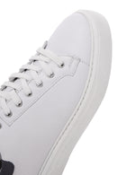 Men's White Lace-up Leather Sneaker | Derimod Men's White Lace-up Leather Sneaker | Derimod