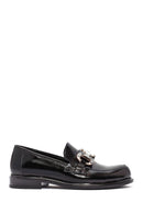 Women's Black Stone Detailed Leather Masculine Loafer | Derimod Women's Black Stone Detailed Leather Masculine Loafer | Derimod