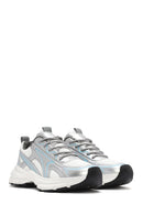 Women's Blue Chunky Sole Lace-Up Sneakers | Derimod Women's Blue Chunky Sole Lace-Up Sneakers | Derimod