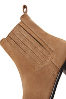 Women's Tan Suede Leather Chelsea Boots | Derimod Women's Tan Suede Leather Chelsea Boots | Derimod