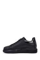 Men's Black Lace-Up Thick Sole Leather Sneakers | Derimod Men's Black Lace-Up Thick Sole Leather Sneakers | Derimod