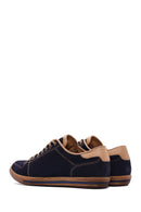 Men's Navy Blue Nubuck Leather Sneaker | Derimod Men's Navy Blue Nubuck Leather Sneaker | Derimod