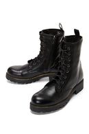 Women's Black Leather Zippered Boots | Derimod Women's Black Leather Zippered Boots | Derimod