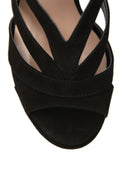Suede Women's Heeled Leather Sandals | Derimod Suede Women's Heeled Leather Sandals | Derimod