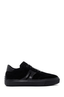 Erkek Siyah Süet Deri Sneaker | Derimod Erkek Siyah Süet Deri Sneaker | Derimod