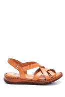 Kadın Taba Deri Comfort Sandalet | Derimod Kadın Taba Deri Comfort Sandalet | Derimod
