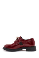 Women's Burgundy Lace-Up Leather Masculine Shoes | Derimod Women's Burgundy Lace-Up Leather Masculine Shoes | Derimod