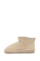 Women's Cream Short Suede Boots | Derimod Women's Cream Short Suede Boots | Derimod